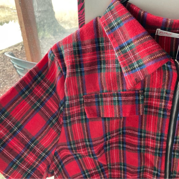 Plaid Zip-up Blouse - Picture 4 of 6